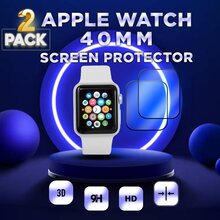 2 Pack Apple Watch 40mm -Härdat glas 9H–Super kvalitet 3D