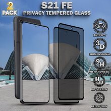 2-Pack Privacy Skärmskydd For Samsung S21 FE - Härdat Glas 9H - Super Kvalitet 3D