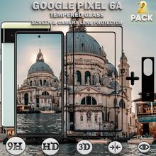 2-Pack Google Pixel 6A Skärmskydd & 1-Pack linsskydd - Härdat Glas 9H - Super kvalitet 3D
