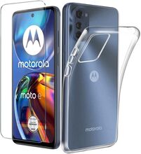 Fodral till Motorola Moto G13 / G23 / G53 + härdat glas - genomskinligt fodral täckglas skärmskydd härdat glas