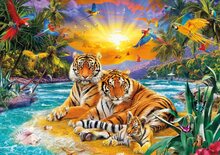 Diamond Painting / Diamantmålning 30x40cm - Tiger Papegoja Stranden