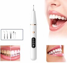 INF Ultraljud tandstensborttagare med olika rengöringshuvuden Vit