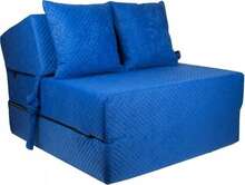 Lyxig gästmadrass - blå - campingmadrass - resemadrass - hopfällbar madrass - 200 x 70 x 15 - med kuddar