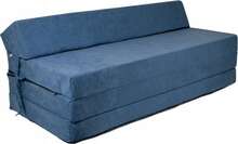 Hopfällbar madrass med kudde - Tvättbart överdrag - 200cm x 120cm x 10cm - Marinblå