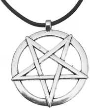 Halsband Pentagram STORT XL Inverterat Ockultism Wicca Pagan REM