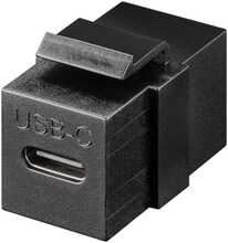 Goobay Keystone-modul USB-C™-kontakt, USB 3.2 Gen 2 (10 Gbit/s), svart USB-C™-uttag > USB-C™-uttag