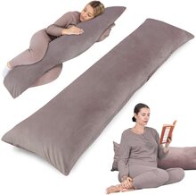 Side sleeper kudde med sammetsöverdrag 40 x 145 cm - komfort kudde side sleeper body kudde side sleeper rosa