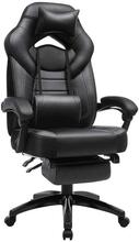 Rootz Gaming Chair - Kontorsstol - Ergonomic Gaming Chair - Esports Gaming Chair - Skrivbordsstol - Med Fotstöd Och Nackstöd - Svart - 70 x 64 x (120-
