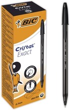 BIC Cristal Exact - Kulspetspenna - svart - 0.7 mm - ultrafin (paket om 20)