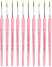 10 PCS 6 WeiZhuang Hook Line Pen Painting Hand-painted Watercolor Wolf Mint Hook Line Pen Painting Stroke Thin Line Brush, Color:Pink