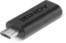 Lindy 41903 kabelomvandlare (hane/hona) USB Type C USB Type Micro-B Svart