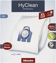 Miele GN HyClean 3D XL - Pölynimuripussit - 8 kpl. + 4 suodatinta