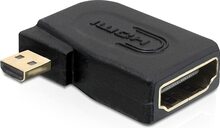 DeLOCK HDMI adapter, Micro HDMI ha - HDMI ho, vinklad, svart (65352)