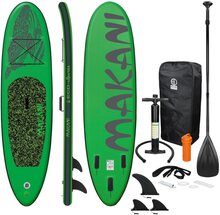 Surfingbräda Stand Up Paddle SUP styrelse Makani paddel ombord uppblåsbar grön 320 cm