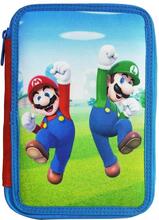 Super Mario 28-delars Fyllt Dubbel Pennfodral Skolset Pennset