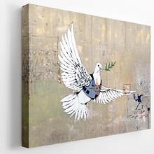 Premium Canvastavla - Dove of Peace Betlehem - Banksy (Street-art)