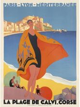 Affisch Affisch Calvi Corsica Affisch Affisch Vintage Travel Art Deco 30-tal 61cm x 82cm