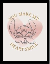 Lilo & Stitch Heart Smile Inramad Poster