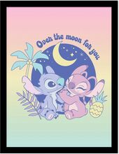 Lilo & Stitch Over The Moon Inramad affisch