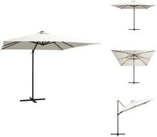Parasoll & solskydd - Living Frihängande parasoll med LED och stålstång 250x250 cm sand
