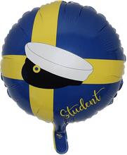 Folieballong "Student" Sverigeflagga 46cm