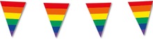 Regnbåge Pride Flaggirlang 10m - LGBTQ+ Färgglada Vimplar för Utomhus eller Inomhus Dekoration