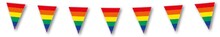 Pride Regnbågs Vimpelgirlang Dubbelsidig Flaggirlang HBTQ+ Festdekoration Inomhus & Utomhus Användning