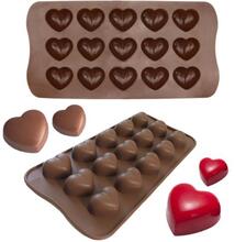 Is/Choklad/Geléform med 15st hjärtan - Isform - Pralinform