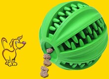 Pet Toy Cartoa Toy Pet Leaking Ball Mill Rubber Toy Cleansing Ball, Specification: Large (Green)