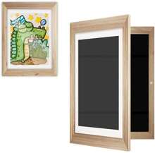 Plastic Children Art Frames Magnetic Front Open Frametory for Poster Photo Drawing Paintings Pictures(Wood Color)