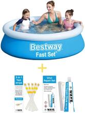 Bestway Swimming Pool - Fast Set - 183 x 51 cm - Inklusive reparationssats och 75 teststickor