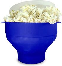 INF Popcornskål silikon hopfällbar Blå