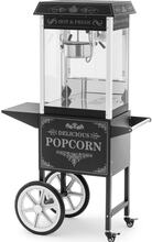 Royal Catering Popcornmaskin med vagn - Retrodesign - 150 / 180 - °C - Svart - Royal Catering