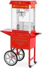 Royal Catering Popcornmaskin med vagn - Retrodesign - 150 / 180 °C - Röd - Royal Catering