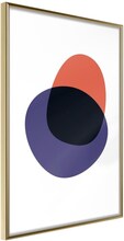 Inramad Poster / Tavla - White, Orange, Violet and Black