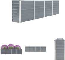 The Living Store Upphöjd odlingslåda 320x40x77 cm galvaniserat stål grå - Krukor & odlingslådor
