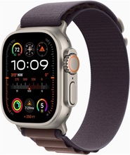 Apple Watch Ultra 2 - 49 mm - titan - smart klocka med Alpine Loop - textil - indigo - bandstorlek: S - 64 GB - Wi-Fi, LTE, UWB, Bluetooth - 4G - 61.