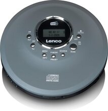 Lenco CD-400GY Discman - Bärbar CD-MP3-spelare med DAB+ och FM-radio - Anti-Shock skydd och uppladdningsbar - Antracit