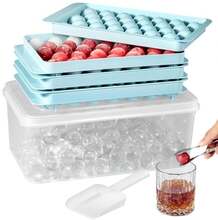 Ice Cube Tray Silikon Rund Ice Ball Maker med lock Easy Release 2 Pack