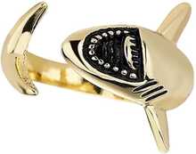 INF Justerbar ring med haj-design Guld