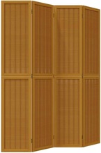 vidaXL Rumsavdelare 4 paneler brun massivt kejsarträ