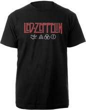 Led Zeppelin Unisex T-Shirt: Logo & Symbols (Small)