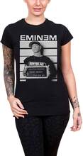 Eminem T Shirt Arrest logo slim shady Official Womens Skinny Fit Black
