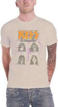 KISS T Shirt Lightning Photo Band Logo Official Unisex Sand