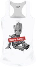 Marvel - Baby Groot - Vitt linne för kvinnor M