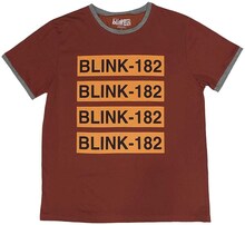 Blink-182 Unisex Ringer T-Shirt: Logo Repeat (Medium)
