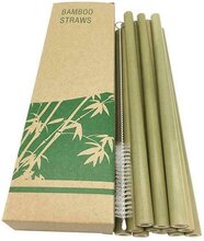 Sugrör i bambu, 12-pack - Grön