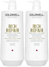 Goldwell Goldwell Dualsenses Rich Repair Restoring Duo 1000ml - Skadat & Behandlat
