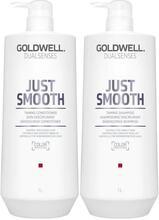 Goldwell Goldwell Dualsenses Just Smooth Taming Duo 1000ml - Torrt & Frissigt