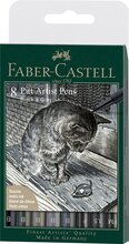 Artist Pen Brush Pitt Gråskala 8-p, Faber-Castell